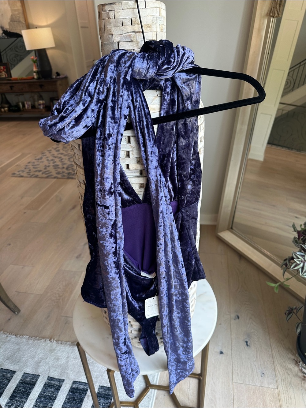 Anthropologie Velvet Deep Purple Halter Bodysuit - Picture 3 of 4